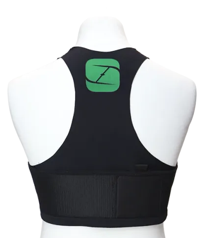 The Scorza vest on a mannequin, back view