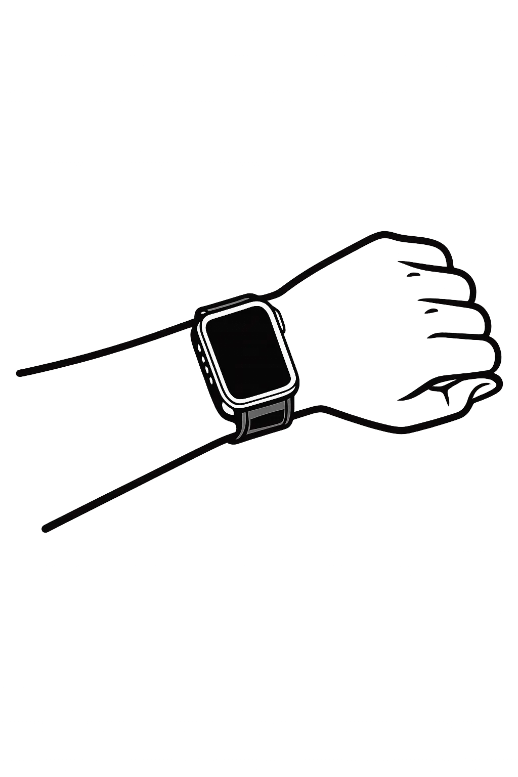 A smartwatch worn openly on the bare wrist